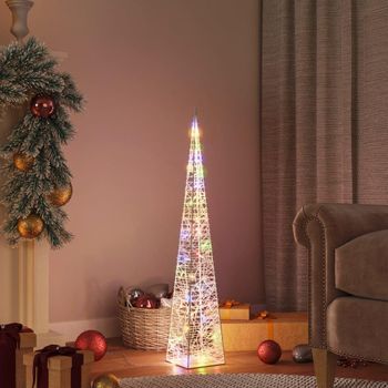 Cono De Luz Led Decorativo Acrílico Multicolor 90 Cm