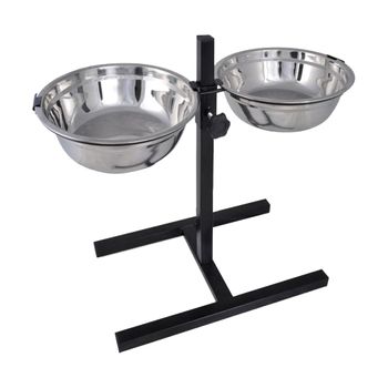 Soporte De Alimentación Ajustable Mascota 2x2.6l Tazón Inoxidable