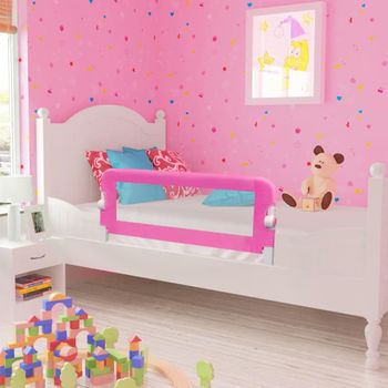 Barandilla De Seguridad Cama De Niño 2 Uds Rosa 102x42 Cm