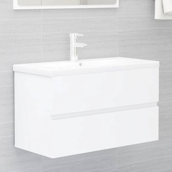 Mueble Con Lavabo Madera De Ingeniería Blanco