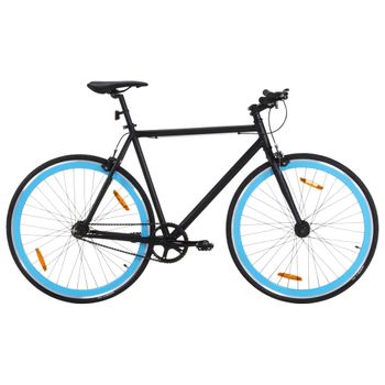 Bicicleta De Piñón Fijo Negro Y Azul 700c 51 Cm