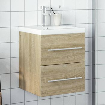 Mueble De Baño Con Lavabo Integrado Roble Sonoma