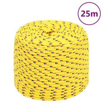 Cuerda De Barco Polipropileno Amarillo 6 Mm 25 M