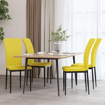 Sillas De Comedor 4 Uds Terciopelo Amarillo Mostaza