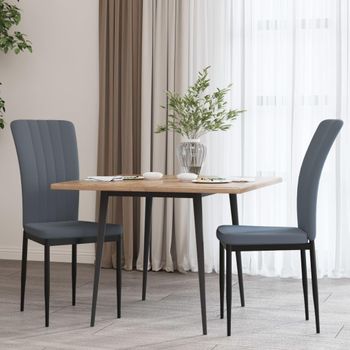 Sillas De Comedor 2 Unidades Terciopelo Gris Oscuro