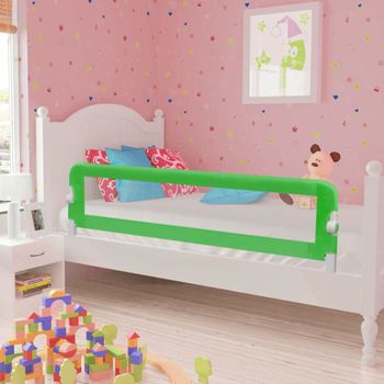 Barandilla De Seguridad Cama De Niño 2 Uds Verde 150x42 Cm