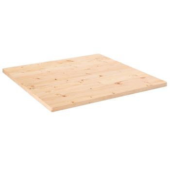 Tablero De Mesa Cuadrado Madera Maciza De Pino 80x80x2,5 Cm