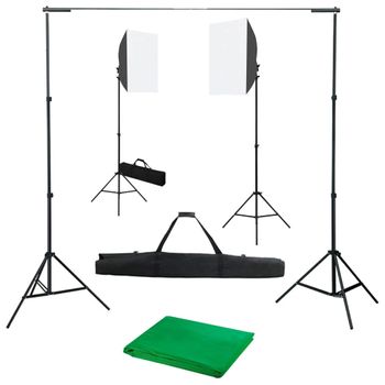 Kit De Estudio Fotográfico Con Luces Softbox Y Fondo