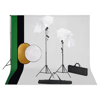 Kit Estudio Fotografía Lámparas, Sombrillas, Fondo Y Reflector