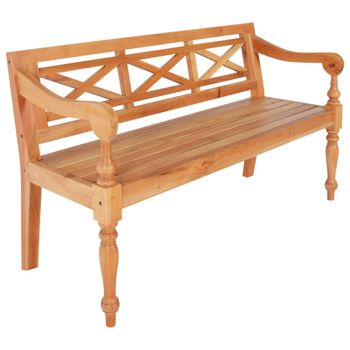 Banco Batavia Madera De Caoba Marrón Claro 123 Cm