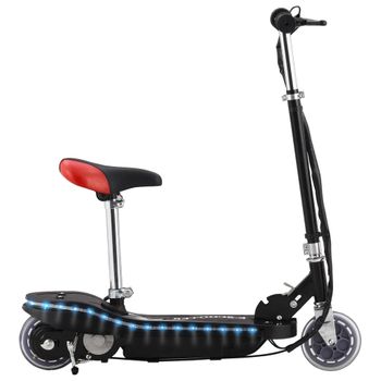 Patinete Para Niños Con Asiento Y Led Negro 120 W