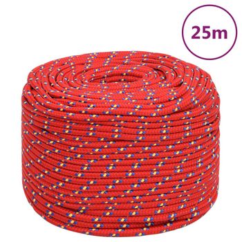 Cuerda De Barco Polipropileno Rojo 6 Mm 25 M