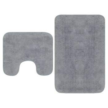 Conjunto De Alfombras De Baño De Tela 2 Piezas Gris