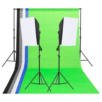 Kit Iluminación De Estudio Fotográfico Con Fondos Y Softboxes