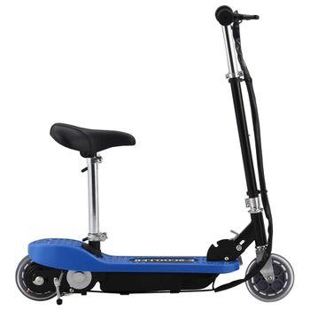 Patinete Eléctrico Con Asiento Azul 120 W