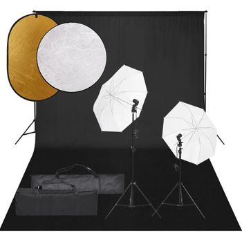 Kit De Estudio Fotográfico Con Set De Luces, Fondo Y Reflector