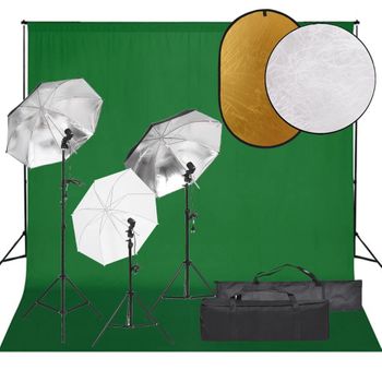 Kit De Estudio Fotográfico Con Set De Luces, Fondo Y Reflector