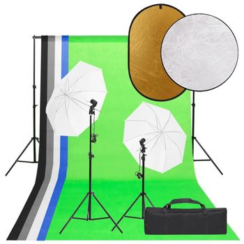 Kit De Estudio Fotográfico Con Set De Luces, Fondo Y Reflector