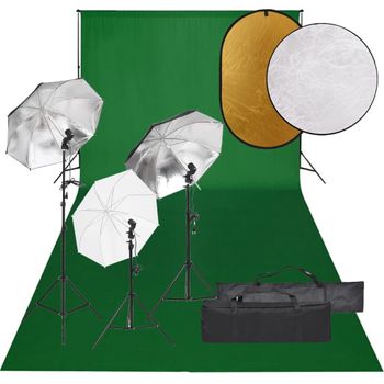 Kit De Estudio Fotográfico Con Set De Luces, Fondo Y Reflector