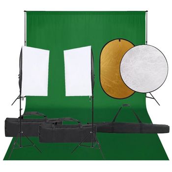 Kit De Estudio Fotográfico Con Set De Luces, Fondo Y Reflector