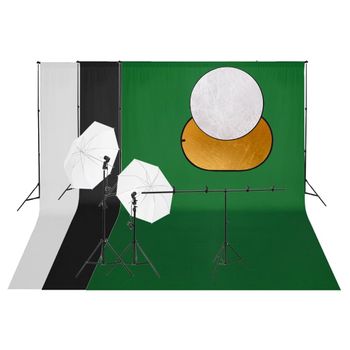 Kit De Estudio Fotográfico Con Set De Luces, Fondo Y Reflector