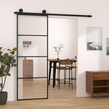 Puerta Corredera Con Set Herrajes Vidrio Esg Aluminio 76x205 Cm