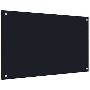 Protección Salpicaduras Cocina Vidrio Templado Negro 80x50 Cm