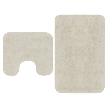 Conjunto De Alfombrillas De Baño De Tela 2 Piezas Blanco