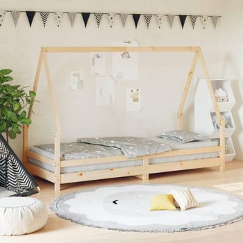 Estructura De Cama Para Niños Madera Maciza De Pino 80x200 Cm