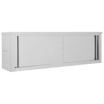 Armario Pared De Cocina Puertas Correderas Acero 150x40x50 Cm