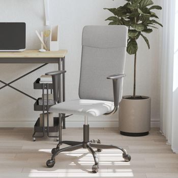 Silla De Oficina Altura Ajustable Tela Gris Claro