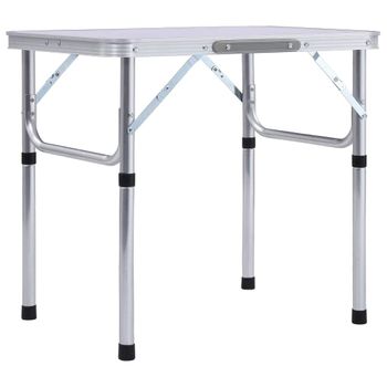 Mesa De Camping Plegable Aluminio Blanco 60x45 Cm