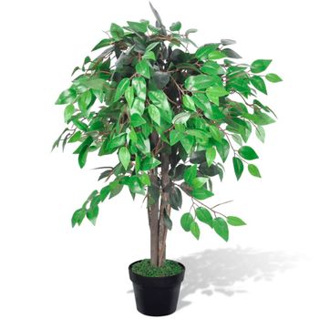 Planta Artificial Árbol Ficus Con Macetero 90 Cm