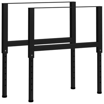 Estructura De Banco De Trabajo 2 Uds Metal 85x(69-95,5)cm Negro