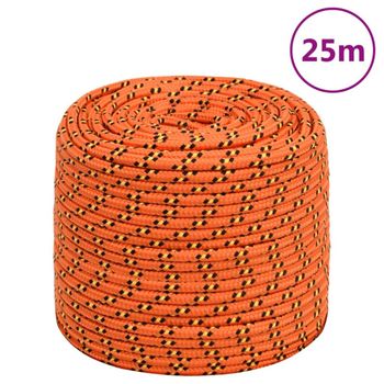 Cuerda De Barco Polipropileno Naranja 6 Mm 25 M