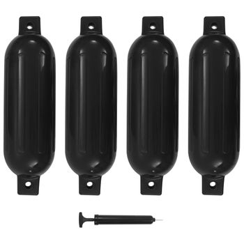 Parachoques Para Barco 4 Unidades Pvc Negro 51x14 Cm