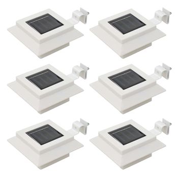 Lámparas Solares De Exterior Led Cuadradas 6 Uds 12 Cm Blanco