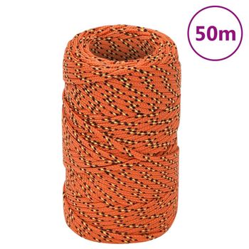 Cuerda De Barco Polipropileno Naranja 2 Mm 50 M