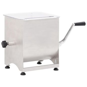 Mezcladora De Carne Con Caja Engranajes Acero Inox. Plateado