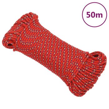 Cuerda De Barco Polipropileno Rojo 5 Mm 50 M