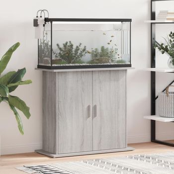 Soporte Para Acuario Madera Ingeniería Gris Sonoma 81x36x73 Cm