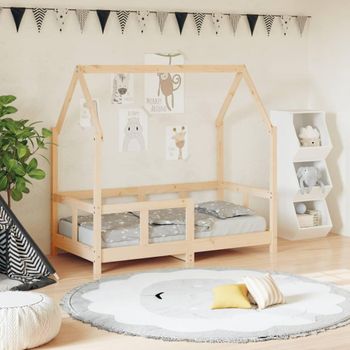 Estructura De Cama Para Niños Madera Maciza De Pino 70x140 Cm