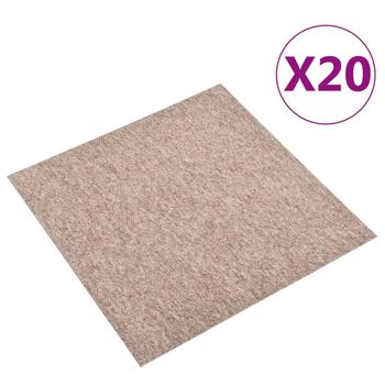 Baldosas De Suelo De Moqueta 20 Uds 5 M² 50x50 Cm Beige