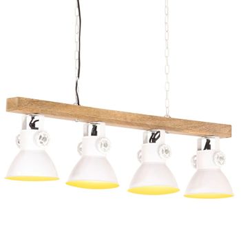 Lámpara De Techo Industrial Madera De Mango Blanco E27