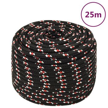 Cuerda De Barco Polipropileno Negra 12 Mm 25 M