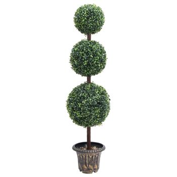 Planta De Boj Artificial Forma De Bola Con Maceta Verde 118 Cm