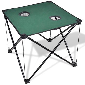 Mesa Plegable Para Camping, Color Verde Oscuro