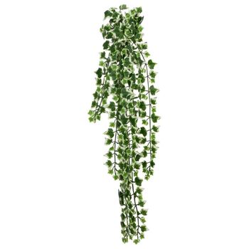 Plantas Artificiales Colgantes 12 Uds Verde Y Blanco 90 Cm