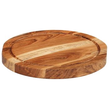 Tabla De Cortar Madera Maciza De Acacia Ø25x2,5 Cm