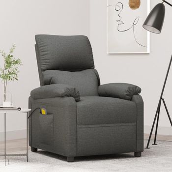 Sillón De Masaje De Tela Gris Oscuro